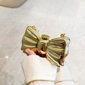 Bow Gold Luxury Clutch